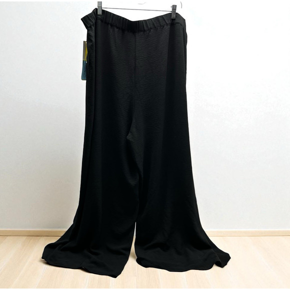 Cece Women's High-Waist Wide Leg Split Leg Pant Black Plus Size 2X Palazzo NWT - Picture 1 of 9